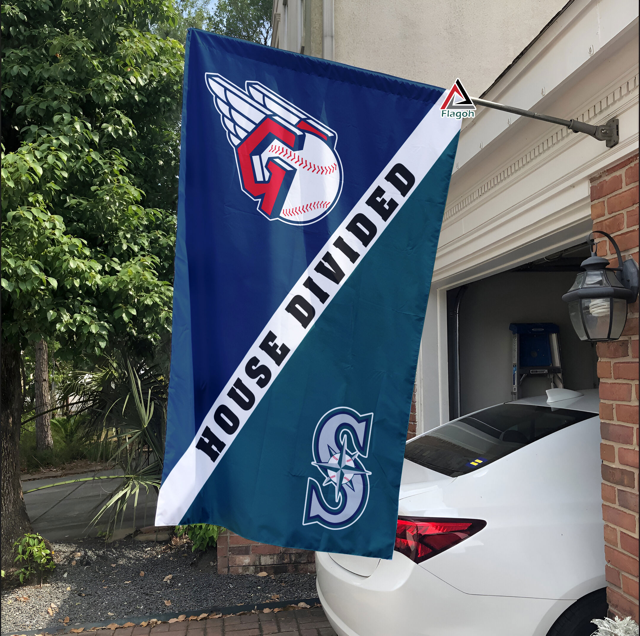 Guardians vs Mariners House Divided Flag, MLB House Divided Flag - Image 3