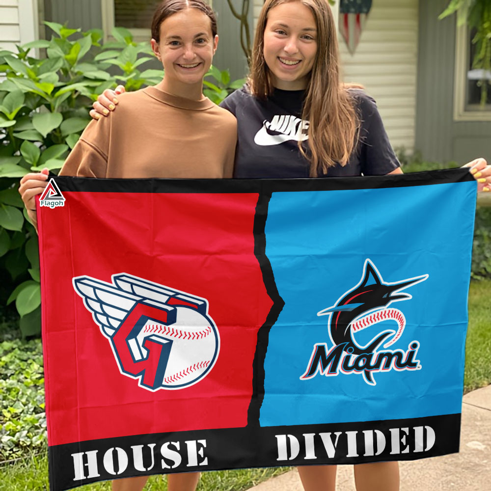 Guardians vs Marlins House Divided Flag, MLB House Divided Flag - Image 3