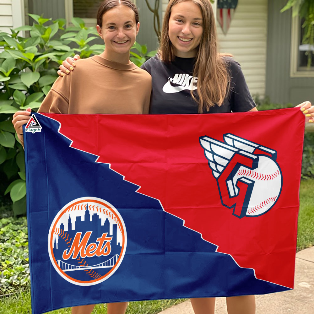 Guardians vs Mets House Divided Flag, MLB House Divided Flag - Image 3