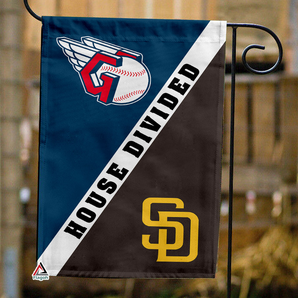Guardians vs Padres House Divided Flag, MLB House Divided Flag