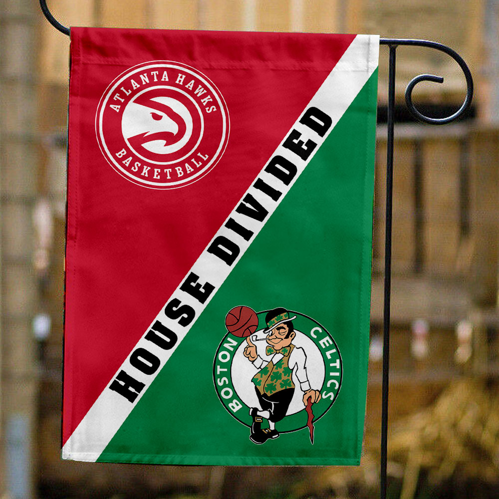 Hawks vs Celtics House Divided Flag, NBA House Divided Flag