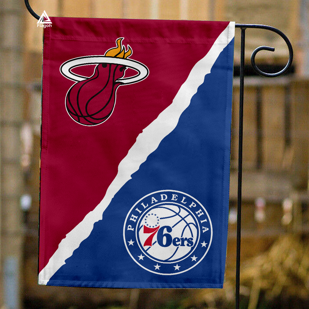 Heat vs 76ers House Divided Flag, NBA House Divided Flag