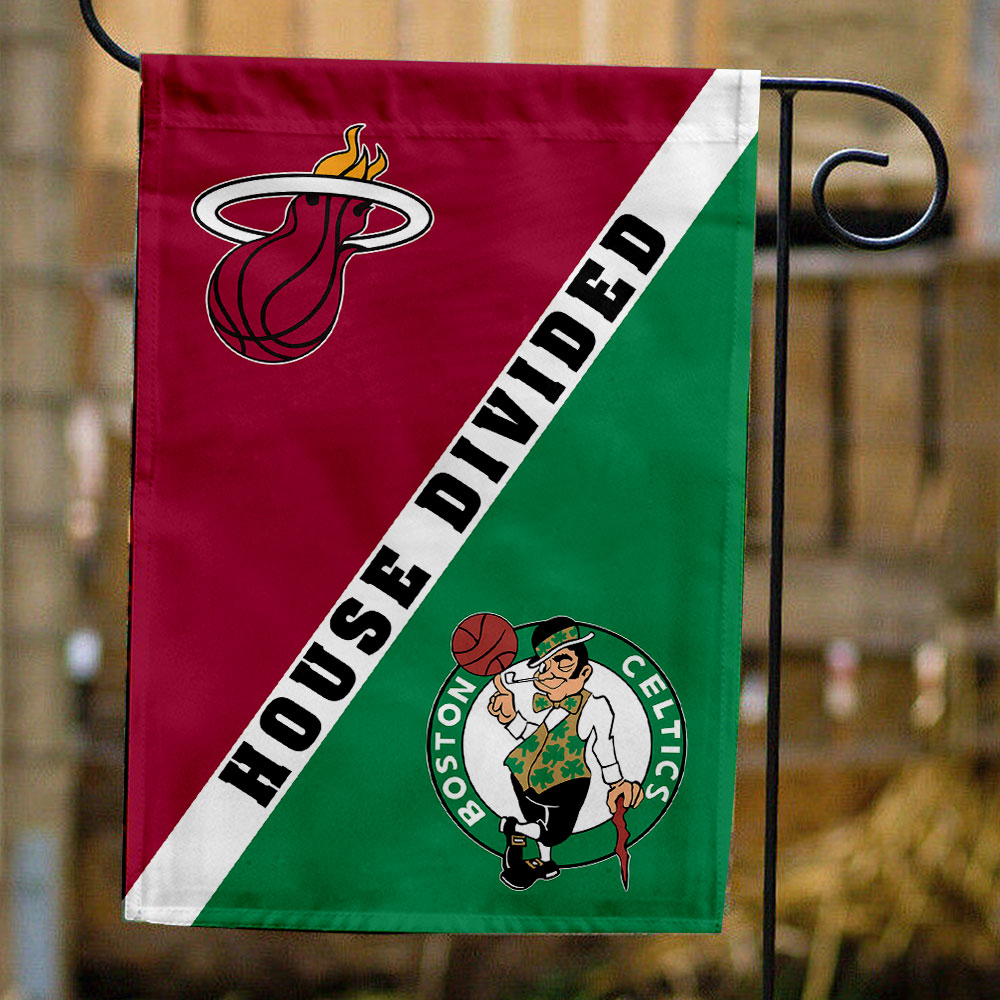 Heat vs Celtics House Divided Flag, NBA House Divided Flag