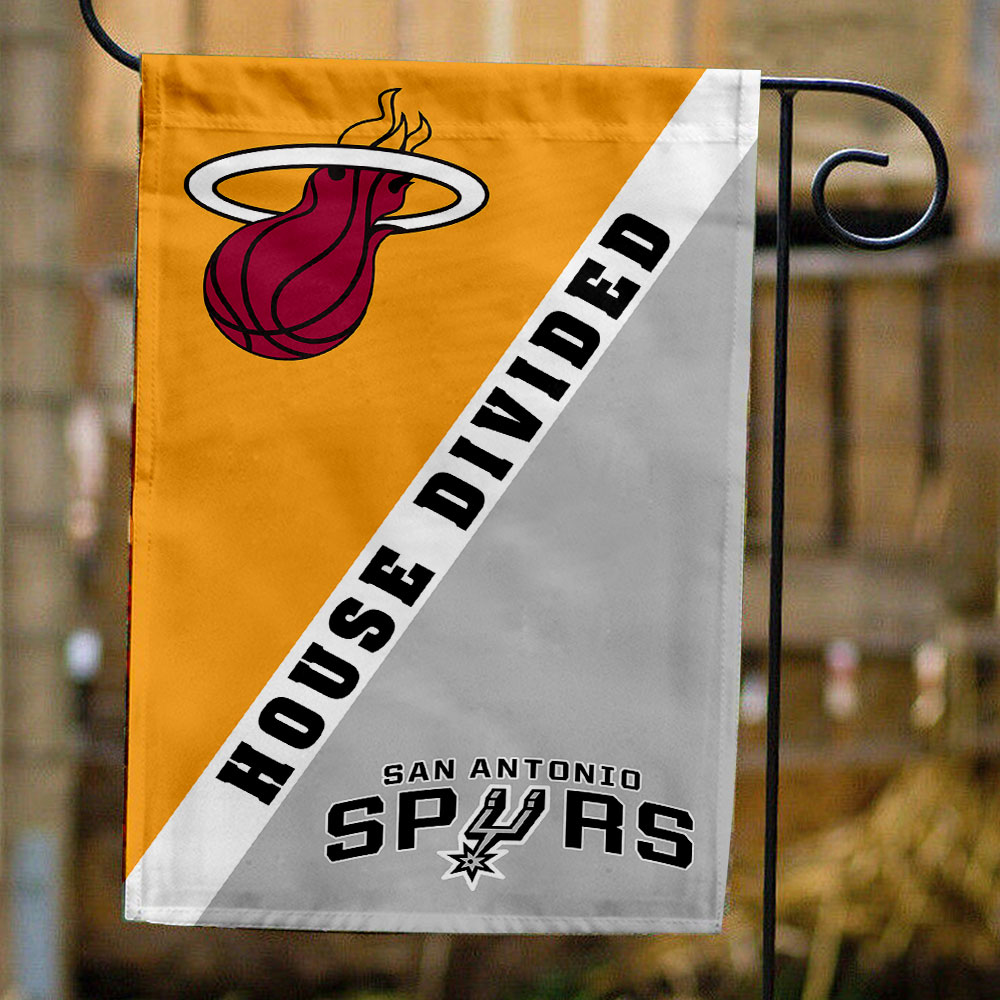 Heat vs Spurs House Divided Flag, NBA House Divided Flag