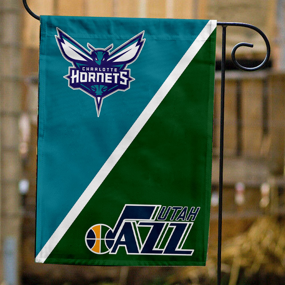 Hornets vs Jazz House Divided Flag, NBA House Divided Flag