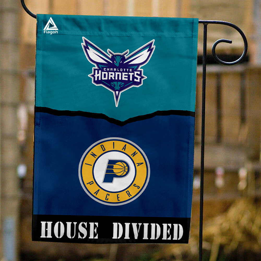 Hornets vs Pacers House Divided Flag, NBA House Divided Flag