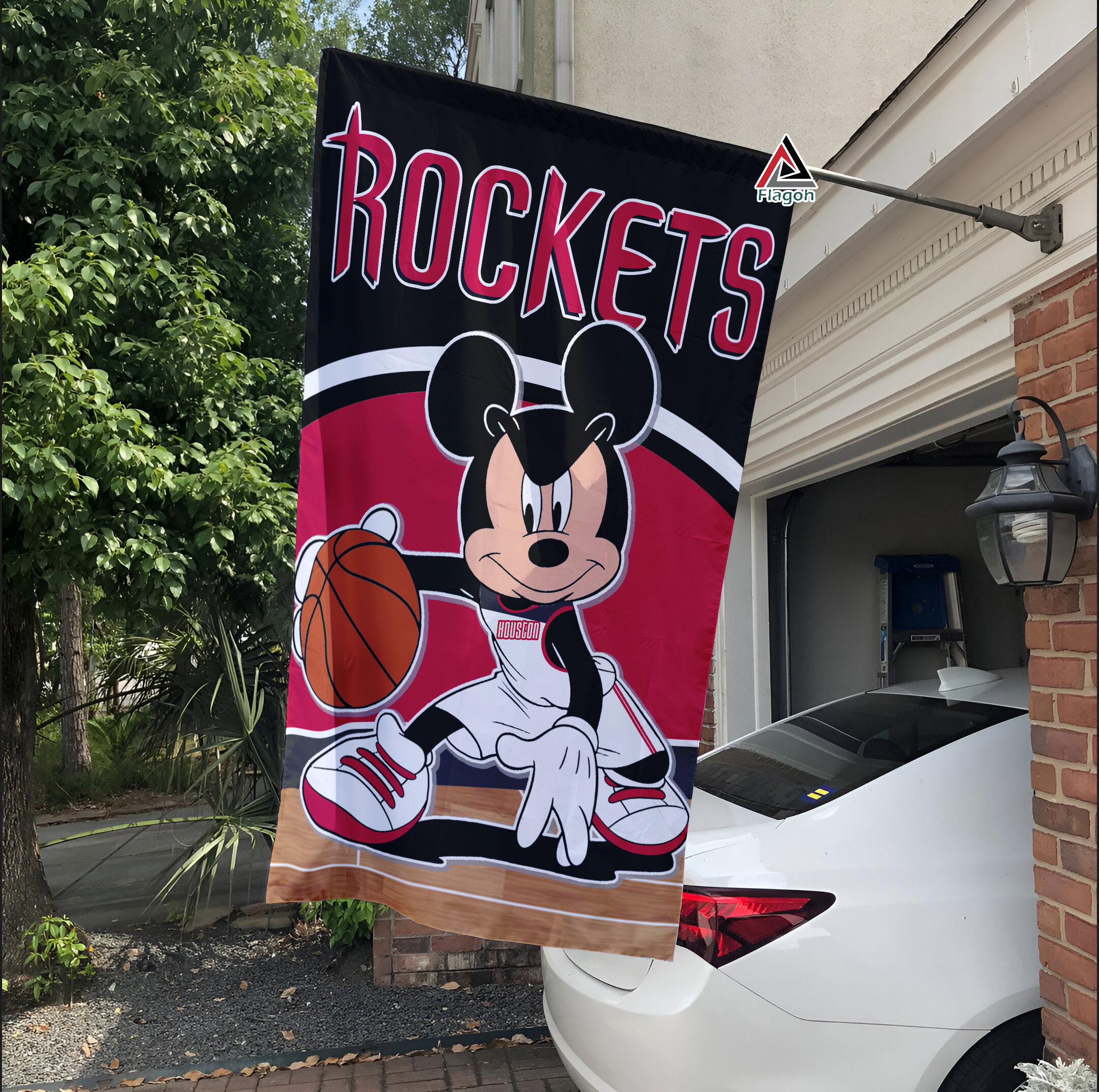 Houston Rockets x Mickey Basketball Flag, NBA Premium Flag - Image 3
