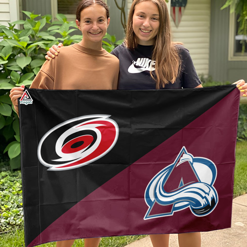 Hurricanes vs Avalanche House Divided Flag, NHL House Divided Flag - Image 3