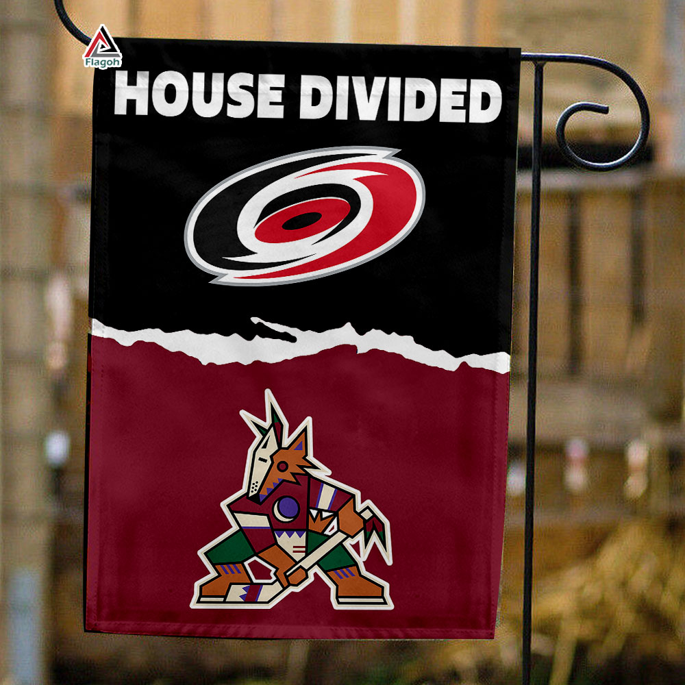 Hurricanes vs Coyotes House Divided Flag, NHL House Divided Flag