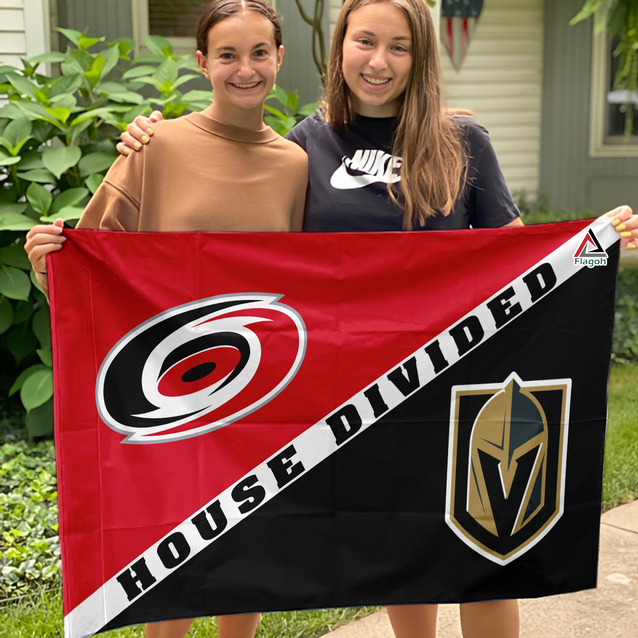Hurricanes vs Golden Knights House Divided Flag, NHL House Divided Flag - Image 3