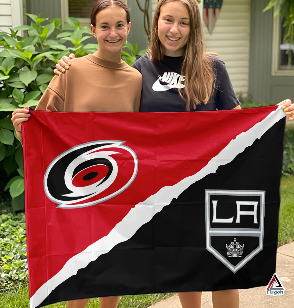 Hurricanes vs Kings House Divided Flag, NHL House Divided Flag - Image 3