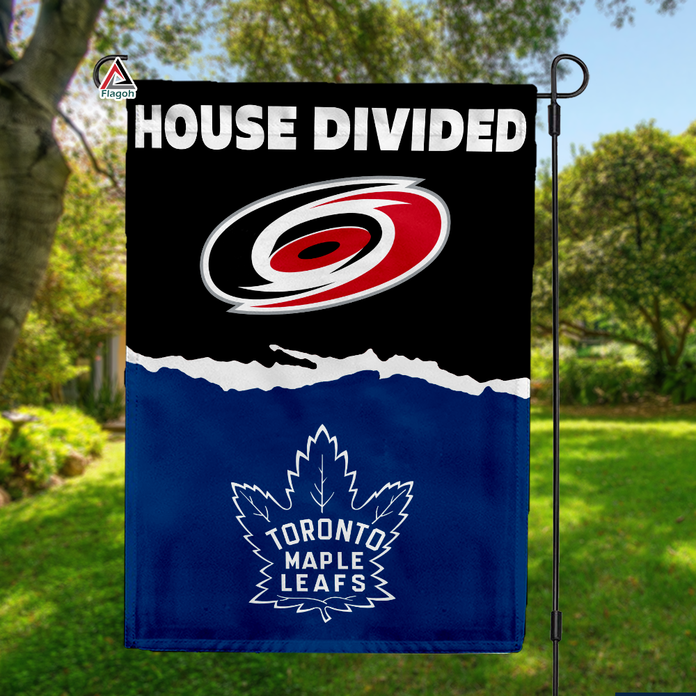 Hurricanes vs Maple Leafs House Divided Flag, NHL House Divided Flag