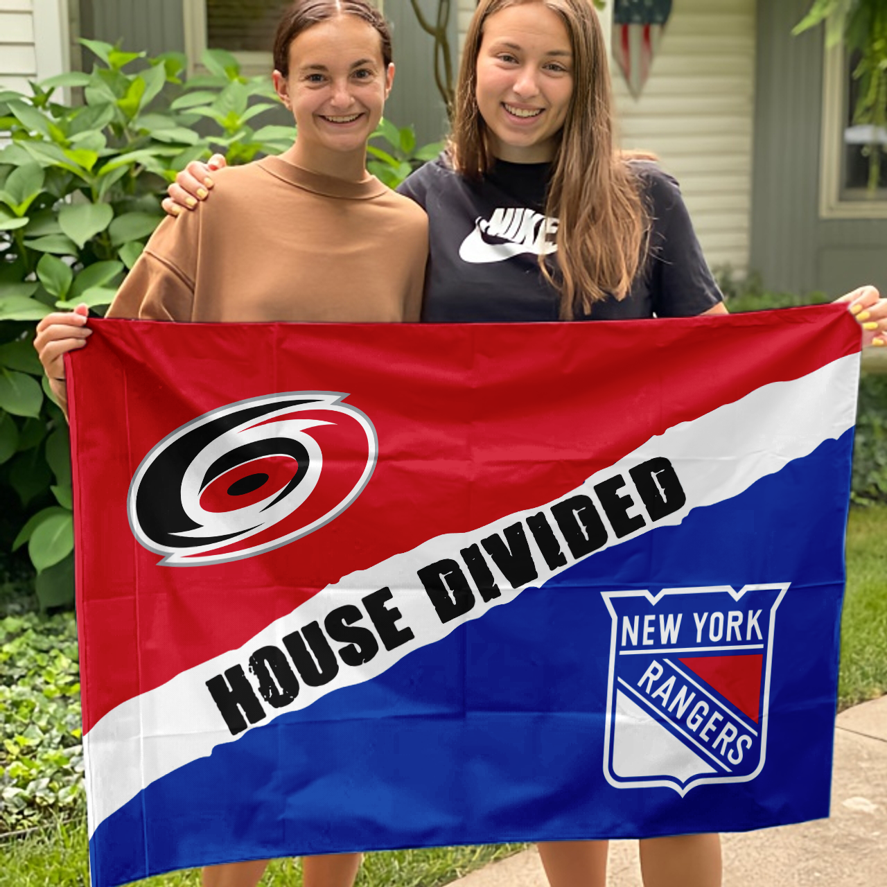 Hurricanes vs Rangers House Divided Flag, NHL House Divided Flag - Image 3