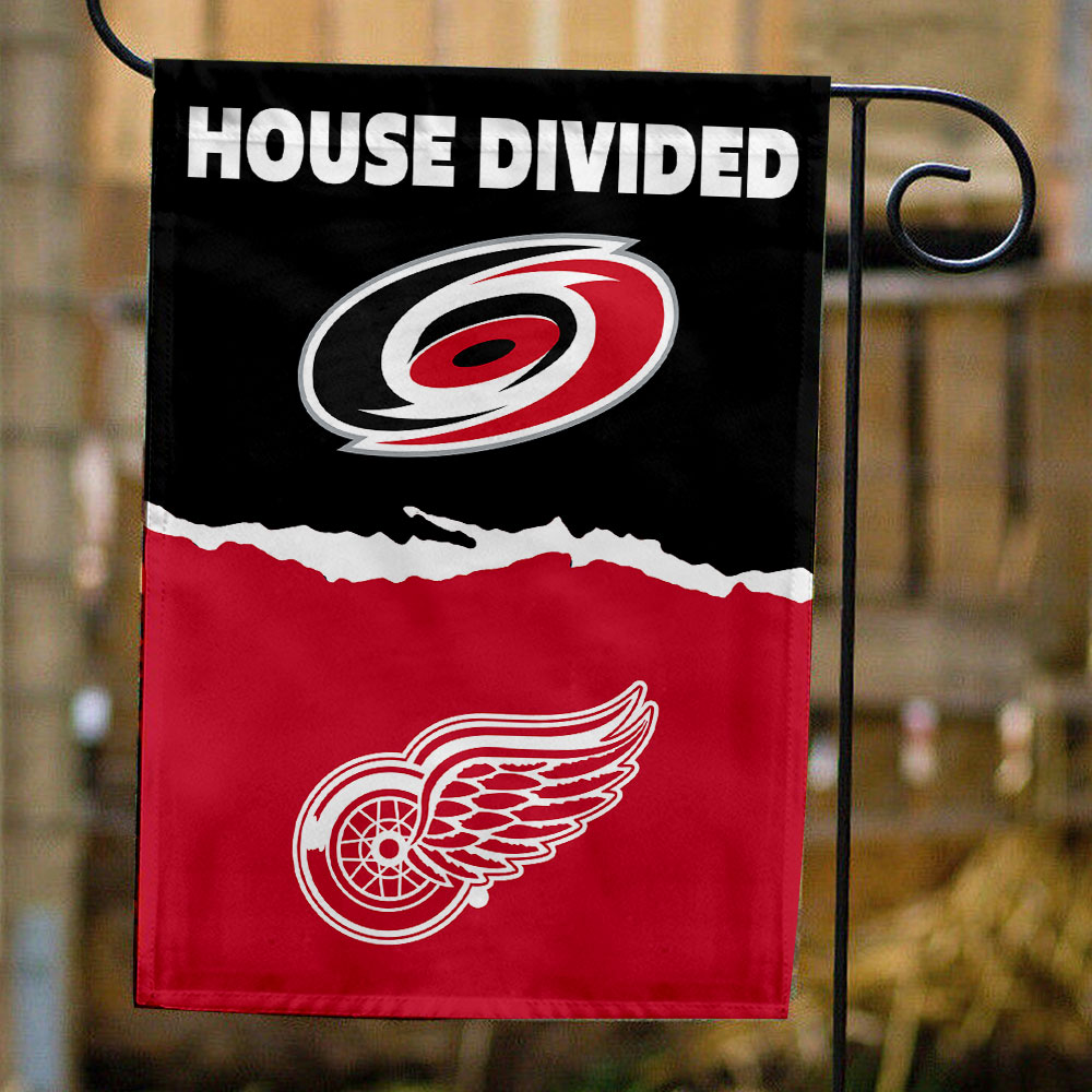 Hurricanes vs Red Wings House Divided Flag, NHL House Divided Flag