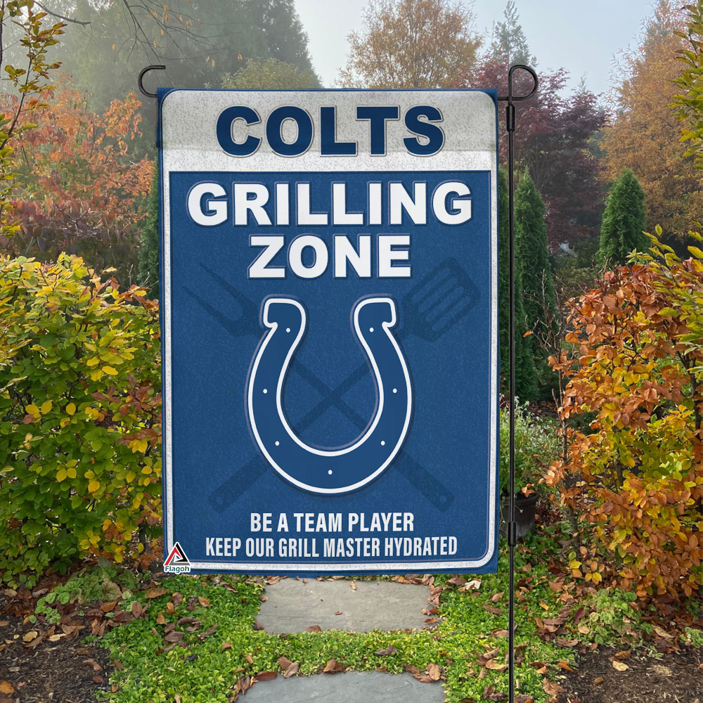Indianapolis Colts Grilling Zone Flag, Colts Football Fans BBQ Flag