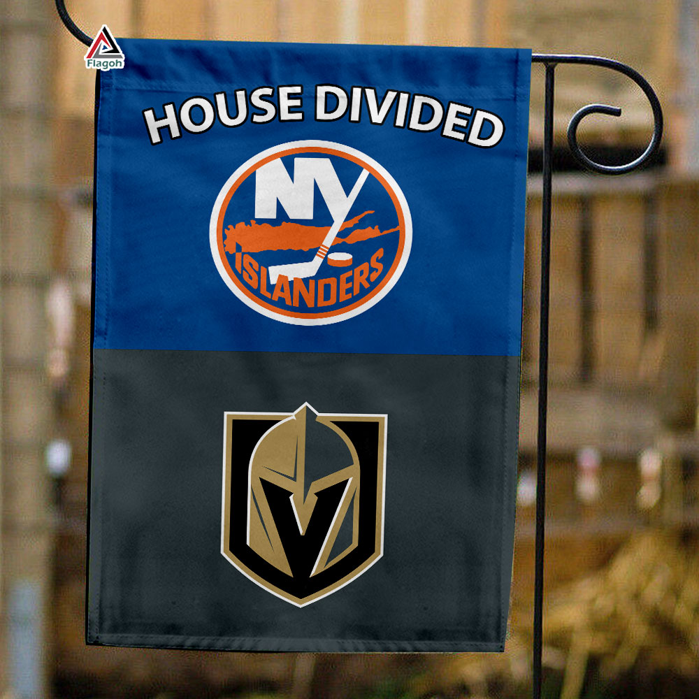 Islanders vs Golden Knights House Divided Flag, NHL House Divided Flag