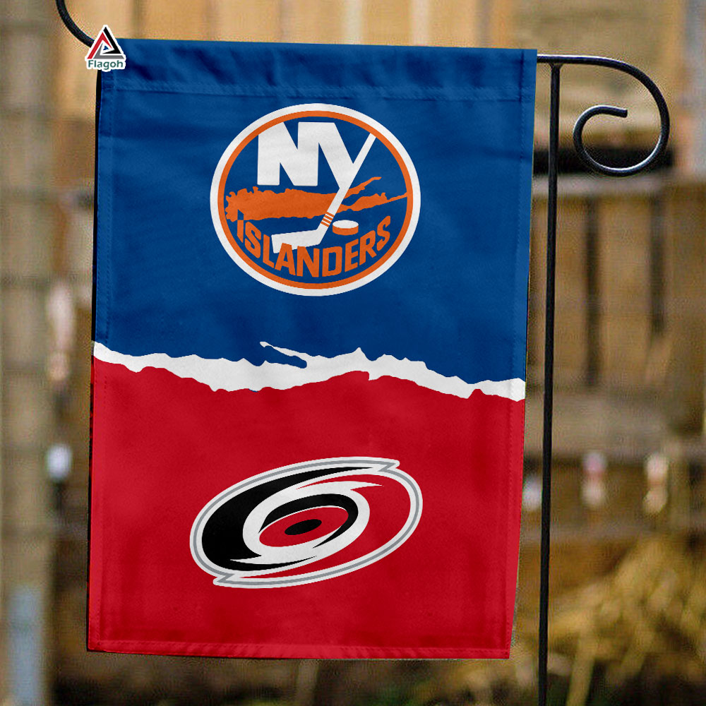 Islanders vs Hurricanes House Divided Flag, NHL House Divided Flag