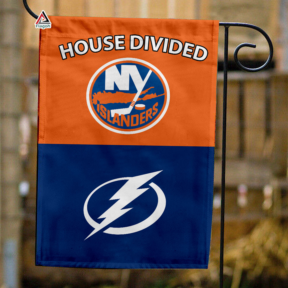 Islanders vs Lightning House Divided Flag, NHL House Divided Flag