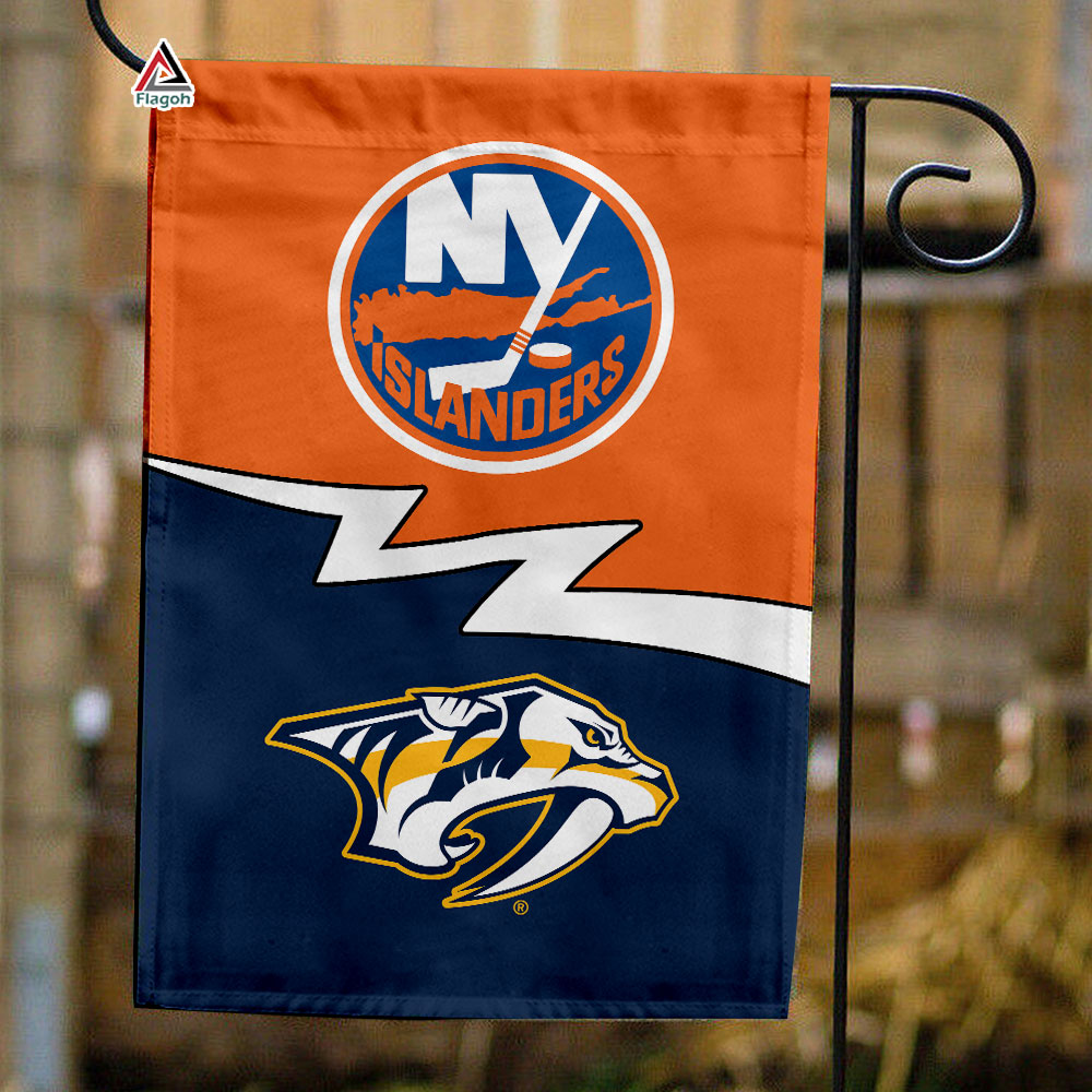 Islanders vs Predators House Divided Flag, NHL House Divided Flag