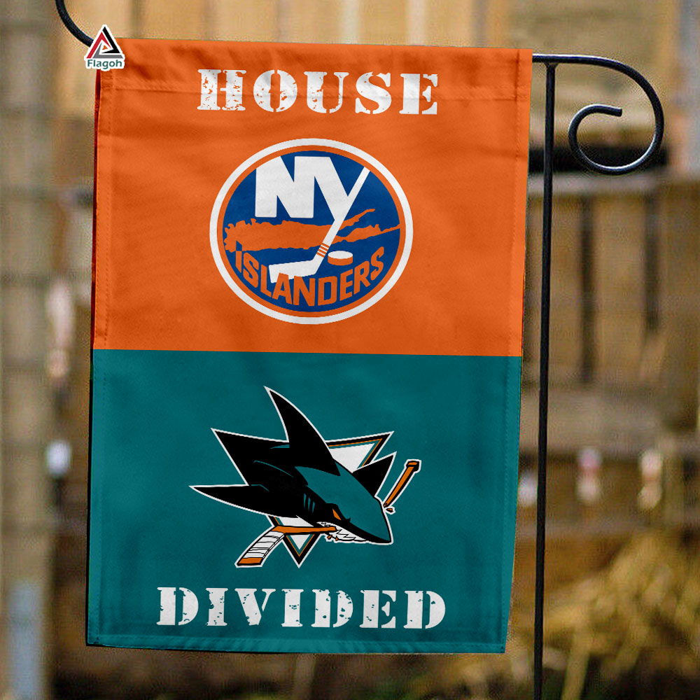Islanders vs Sharks House Divided Flag, NHL House Divided Flag