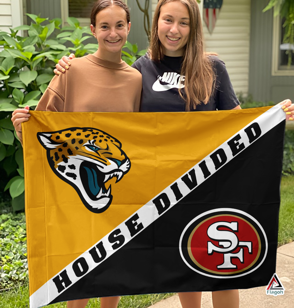 Jaguars vs 49ers House Divided Flag, NFL House Divided Flag - Image 3