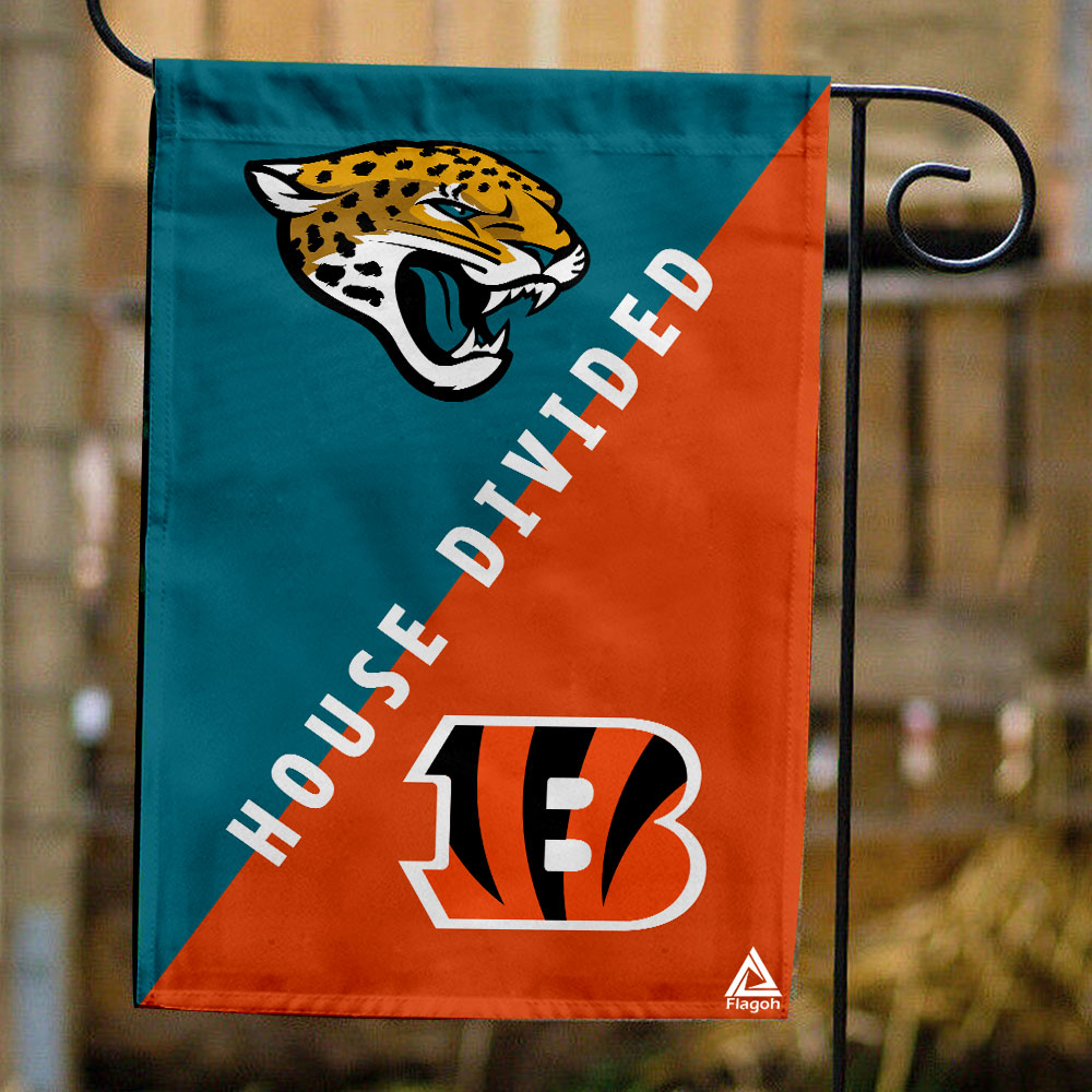 Jaguars vs Bengals House Divided Flag, NFL House Divided Flag