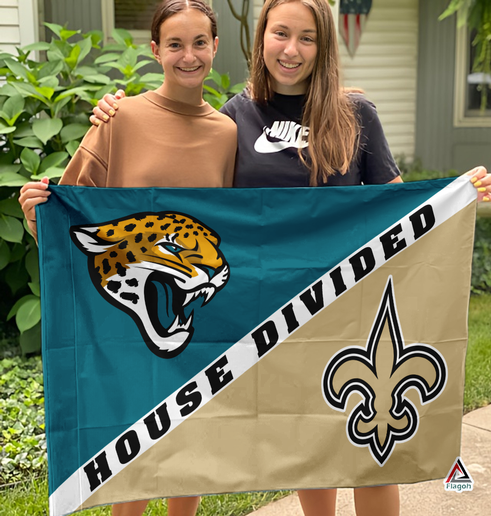 Jaguars vs Saints House Divided Flag, NFL House Divided Flag - Image 3