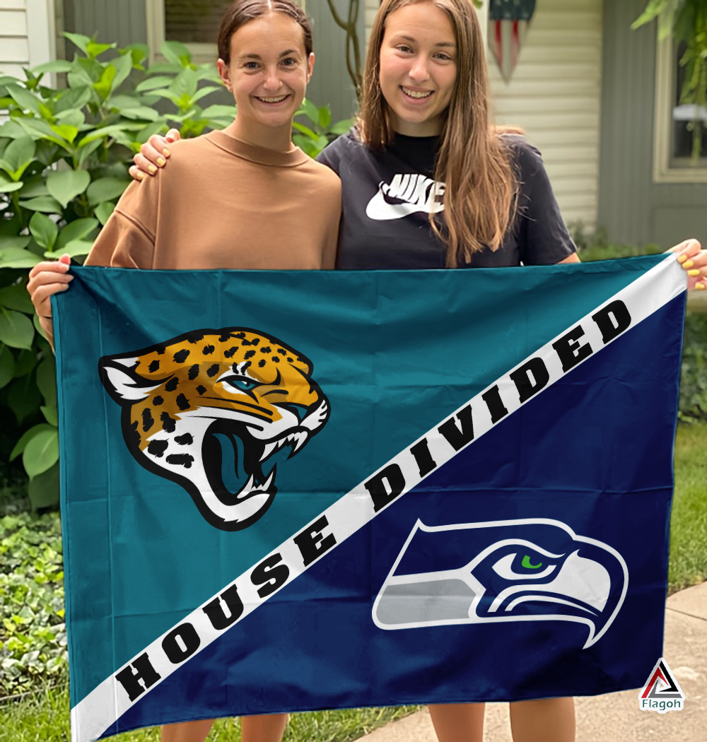 Jaguars vs Seahawks House Divided Flag, NFL House Divided Flag - Image 3