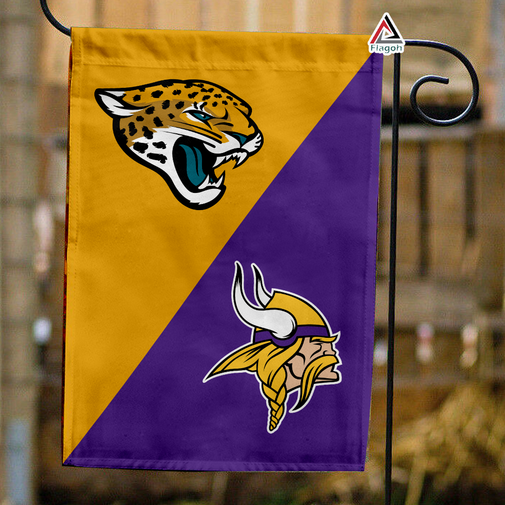 Jaguars vs Vikings House Divided Flag, NFL House Divided Flag