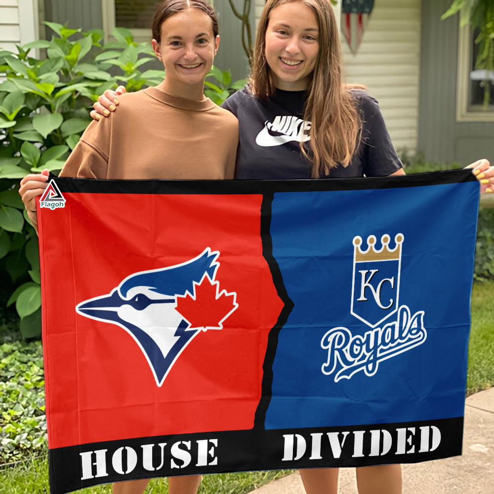 Jays vs Royals House Divided Flag, MLB House Divided Flag - Image 3