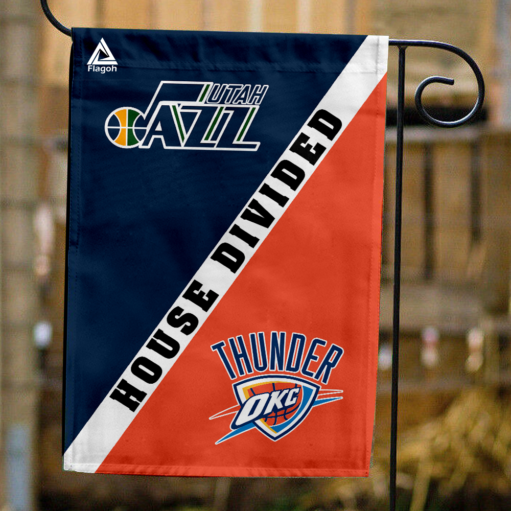 Jazz vs Thunder House Divided Flag, NBA House Divided Flag