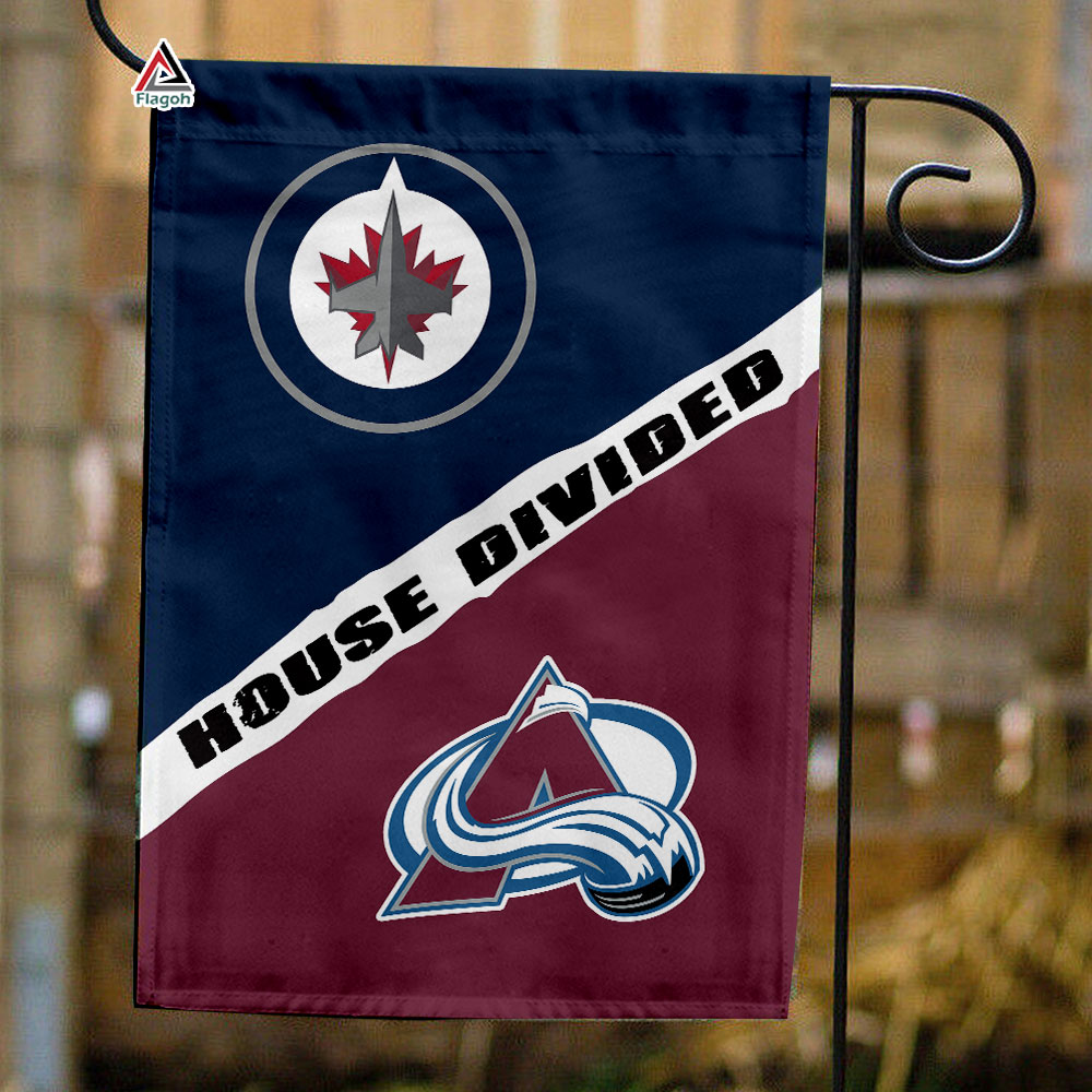 Jets vs Avalanche House Divided Flag, NHL House Divided Flag