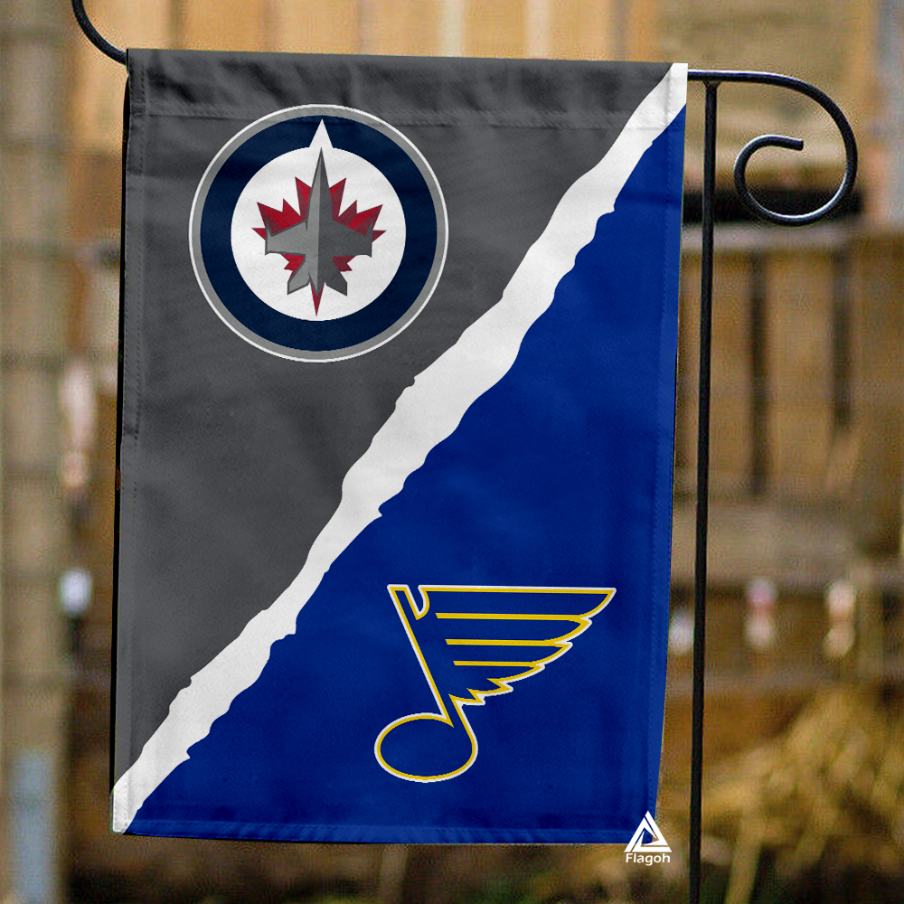 Jets vs Blues House Divided Flag, NHL House Divided Flag