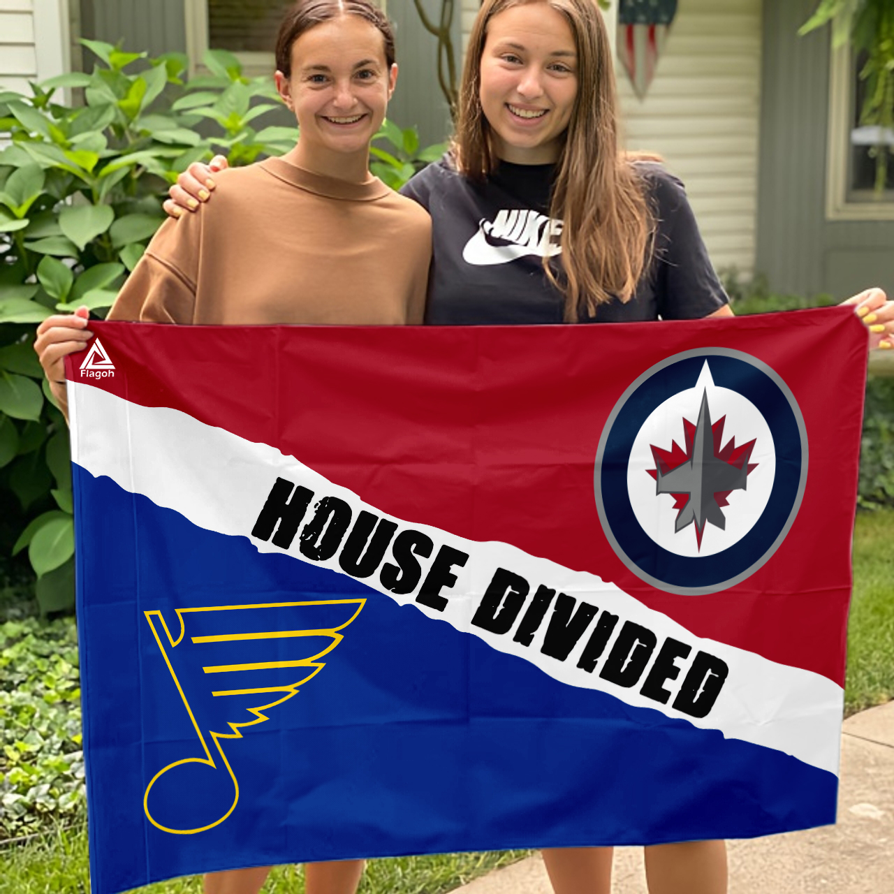 Jets vs Blues House Divided Flag, NHL House Divided Flag - Image 3
