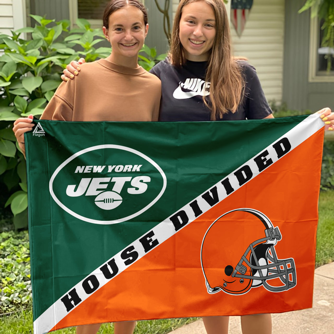 Jets vs Browns House Divided Flag, NFL House Divided Flag - Image 3