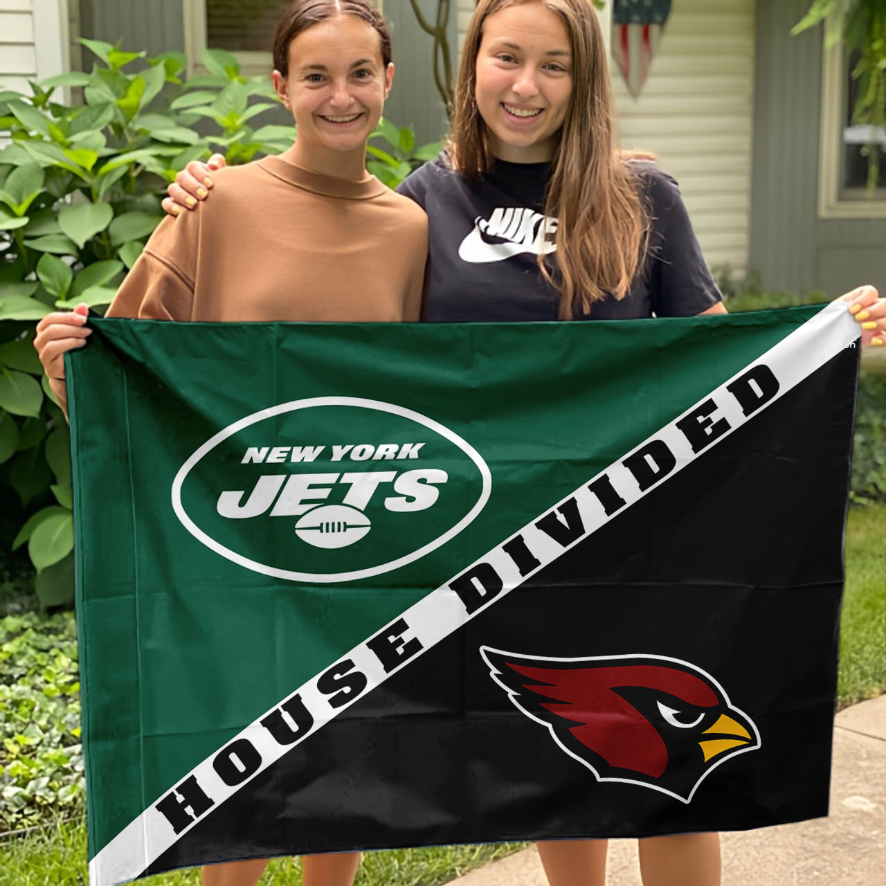 Jets vs Cardinals House Divided Flag, NFL House Divided Flag - Image 3