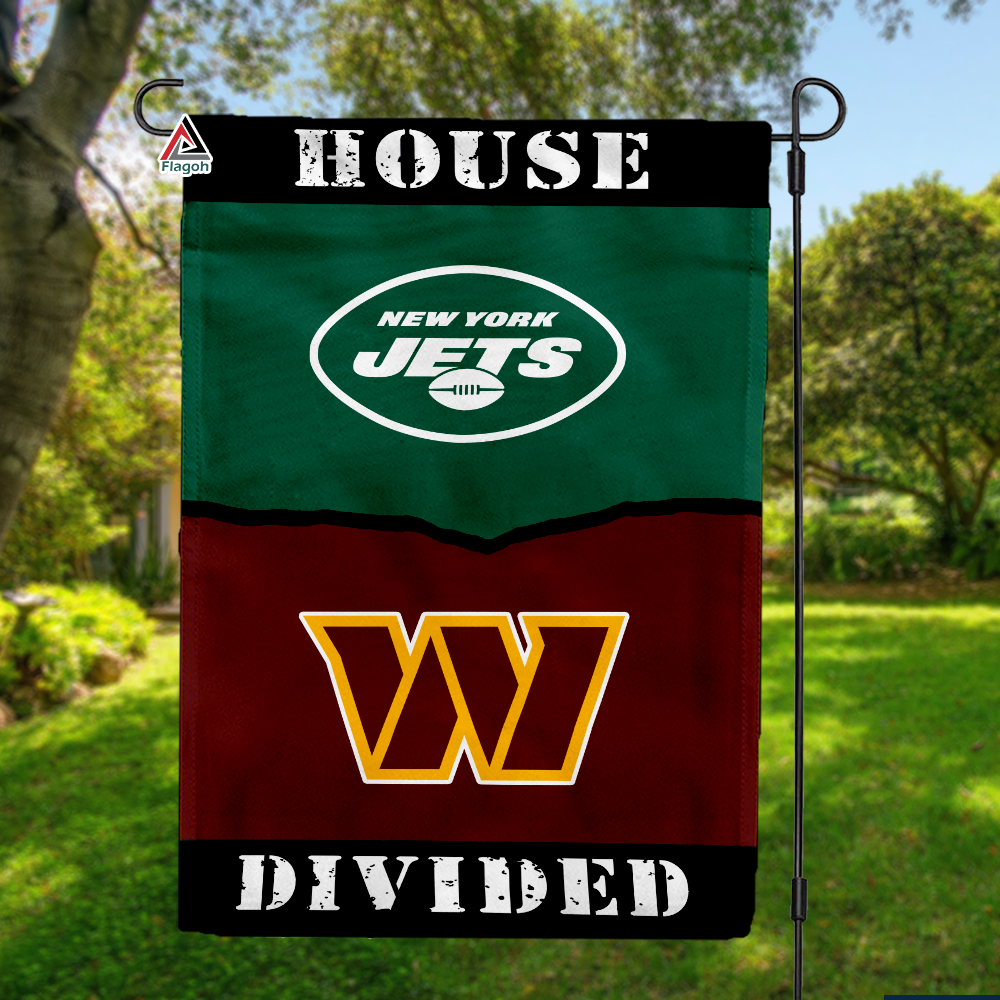 Jets vs Commanders House Divided Flag, NFL House Divided Flag