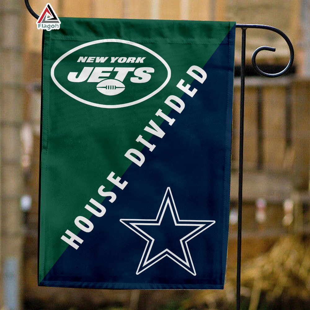 Jets vs Cowboys House Divided Flag, NFL House Divided Flag
