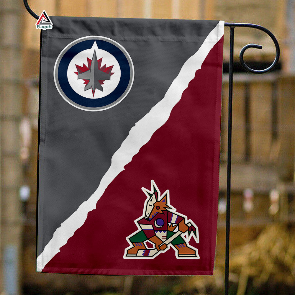 Jets vs Coyotes House Divided Flag, NHL House Divided Flag
