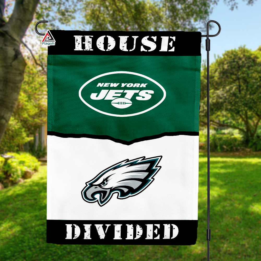 Jets vs Eagles House Divided Flag, NFL House Divided Flag