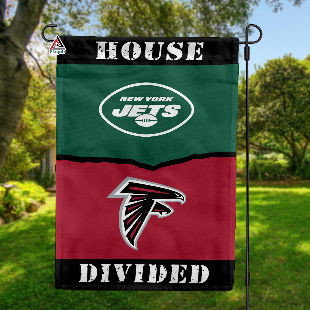 Jets vs Falcons House Divided Flag, NFL House Divided Flag