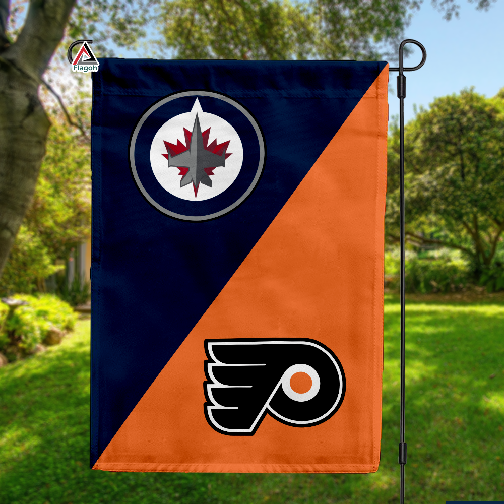 Jets vs Flyers House Divided Flag, NHL House Divided Flag