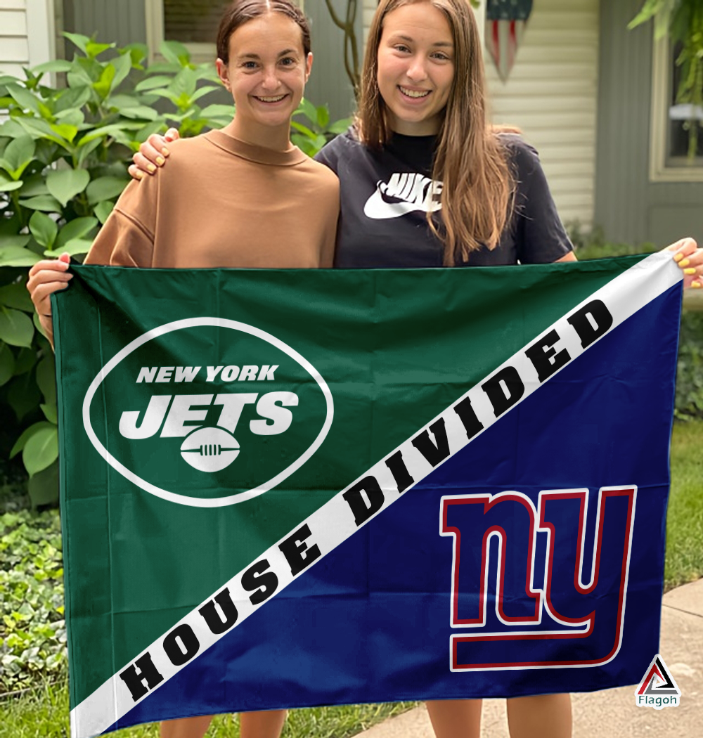 Jets vs Giants House Divided Flag, NFL House Divided Flag - Image 3