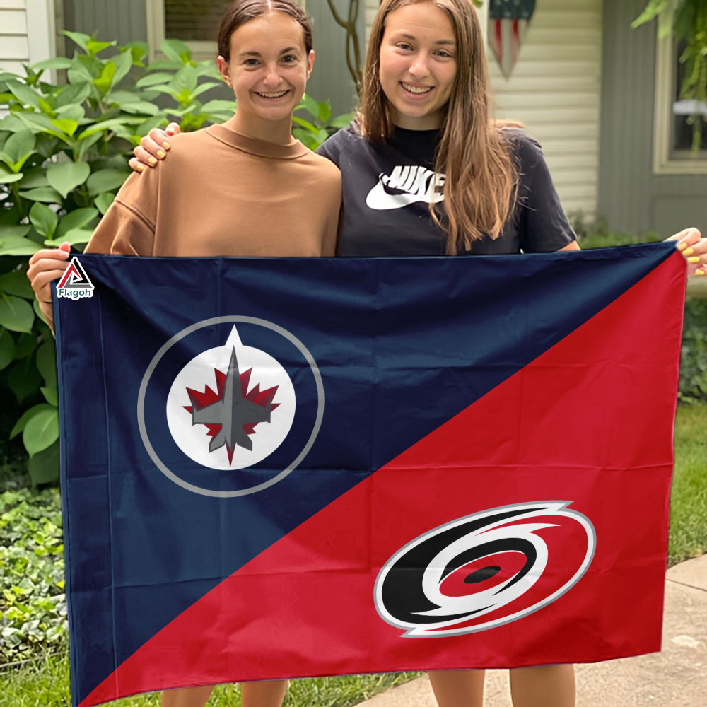 Jets vs Hurricanes House Divided Flag, NHL House Divided Flag - Image 3