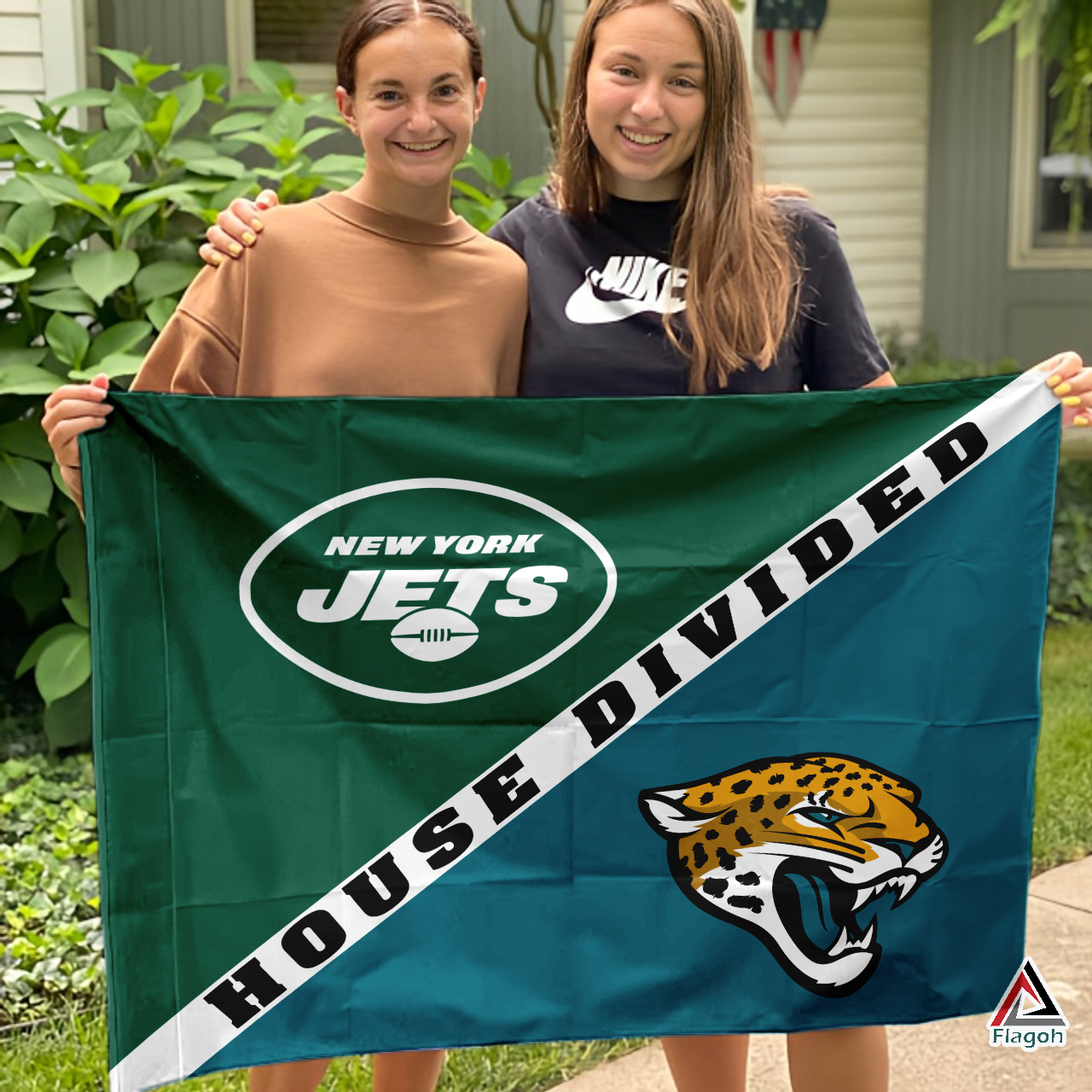 Jets vs Jaguars House Divided Flag, NFL House Divided Flag - Image 3