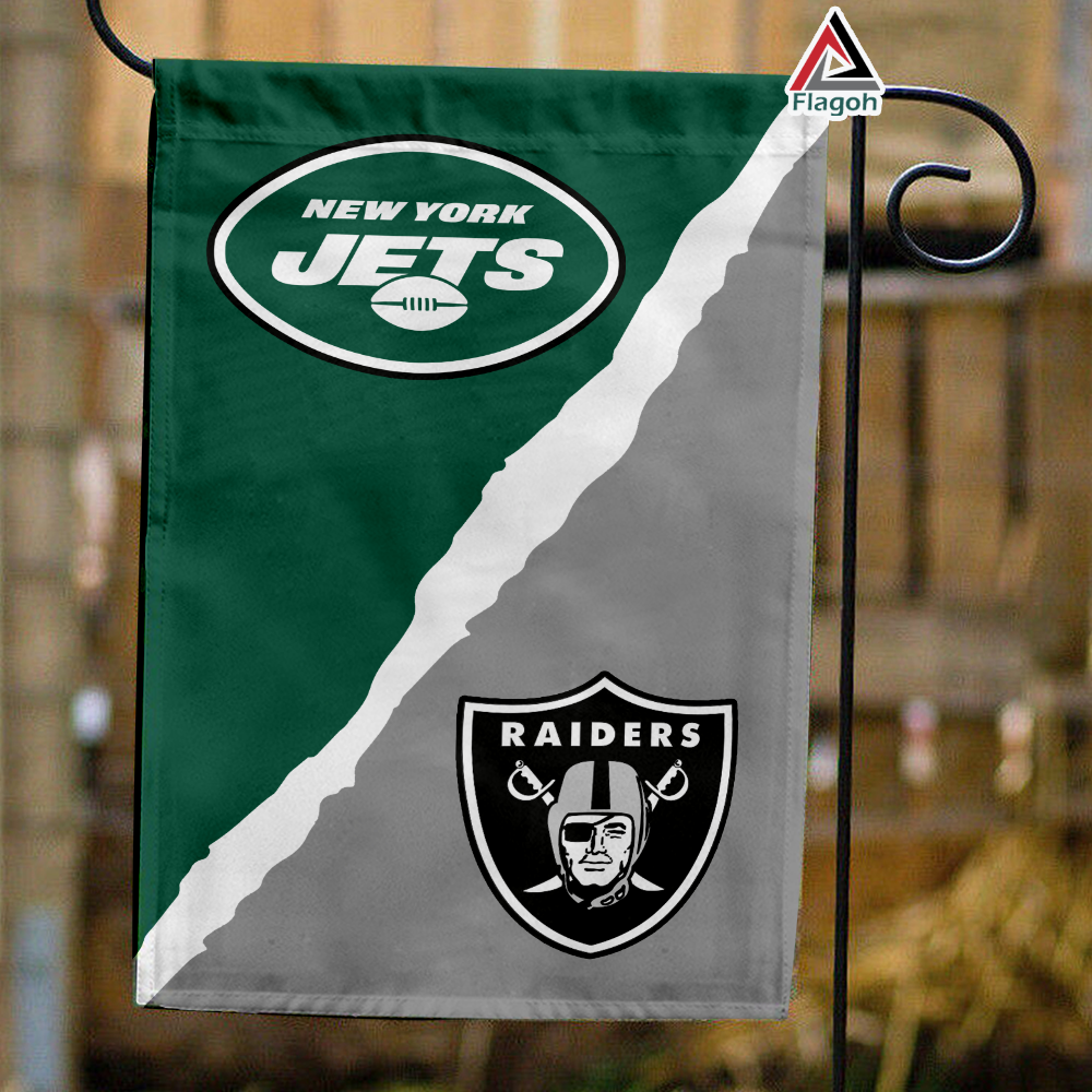 Jets vs Raiders House Divided Flag, NFL House Divided Flag