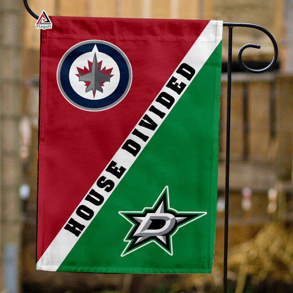 Jets vs Stars House Divided Flag, NHL House Divided Flag