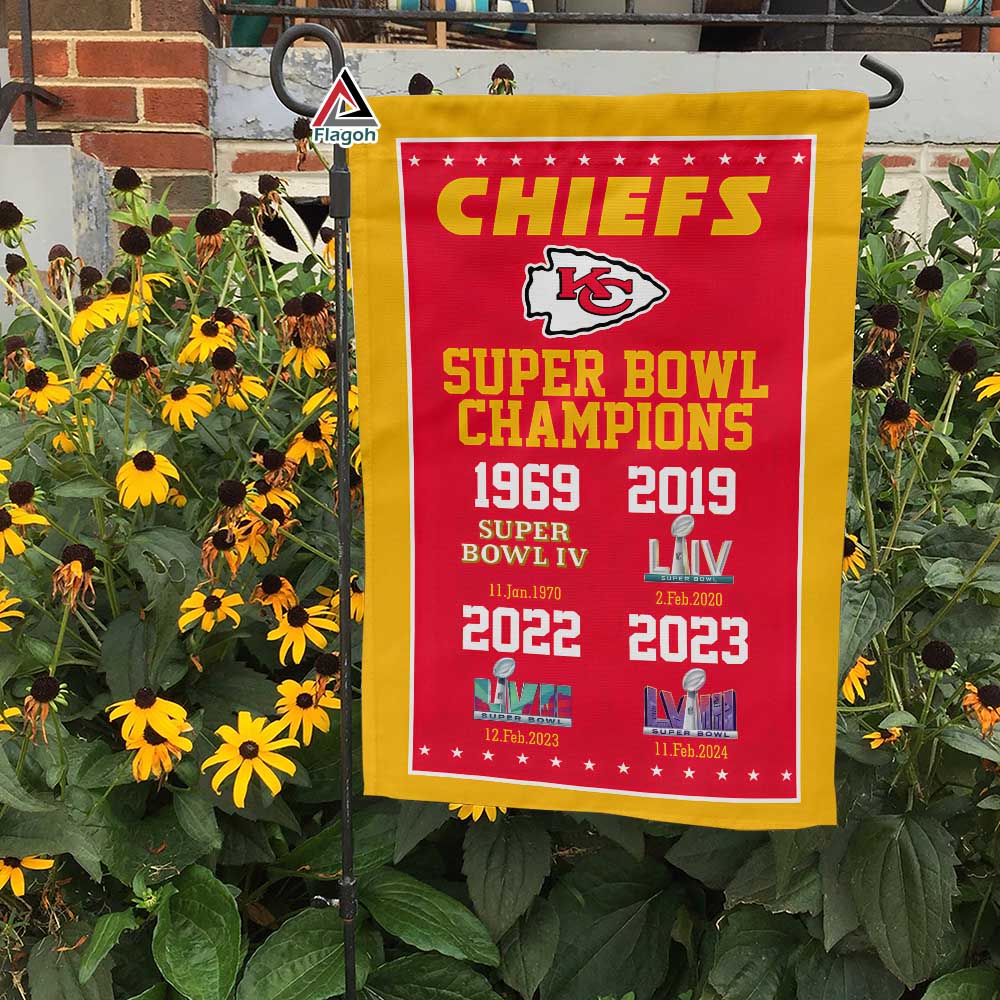 Kansas City Chiefs 4 Time Super Bowl Champions Flag, NFL Flag - Image 3