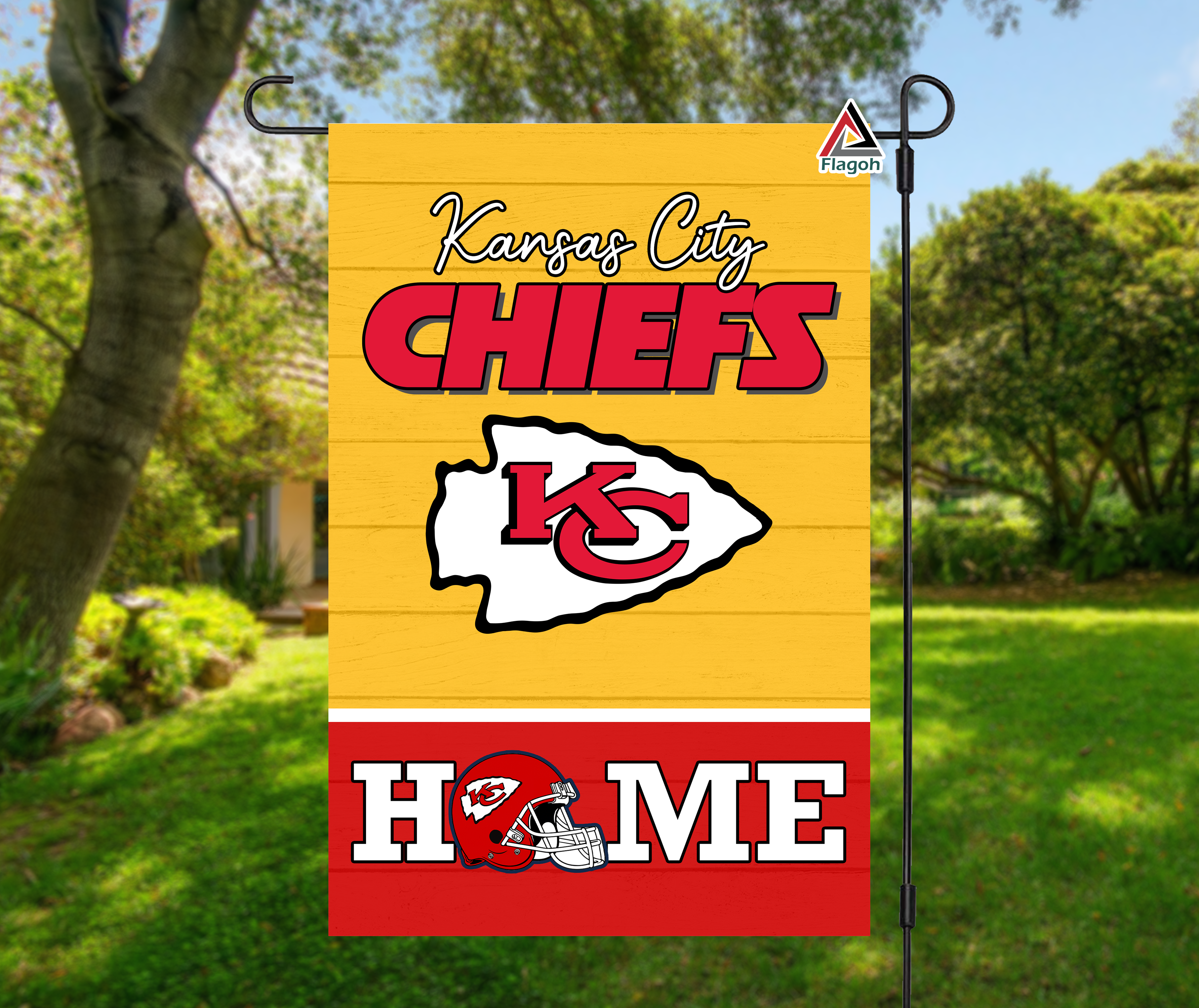 Kansas City Chiefs Football Flag, KC Wolf Mascot Personalized Football Fan Welcome Flags, Custom Family Name NFL Premium Decor - Image 9