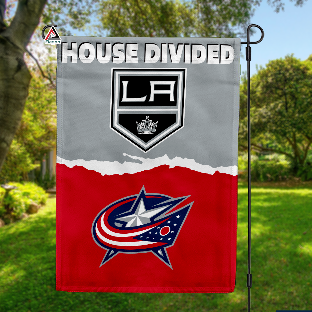Kings vs Blue Jackets House Divided Flag, NHL House Divided Flag